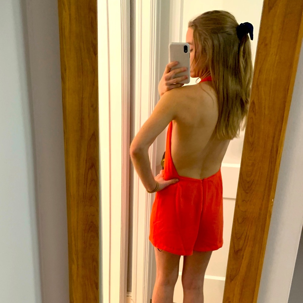 Neon Pink Backless Romper